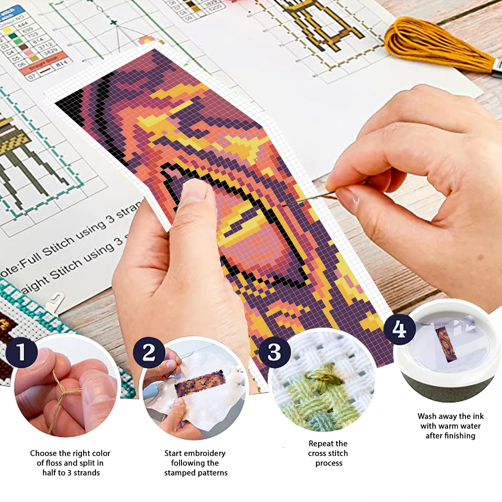 FREEBLOSS Dragon Bookmark Kit - Cross Stitch Embroidery -4 FREEBLOSS Dragon Bookmark Kit - Cross Stitch Embroidery -4