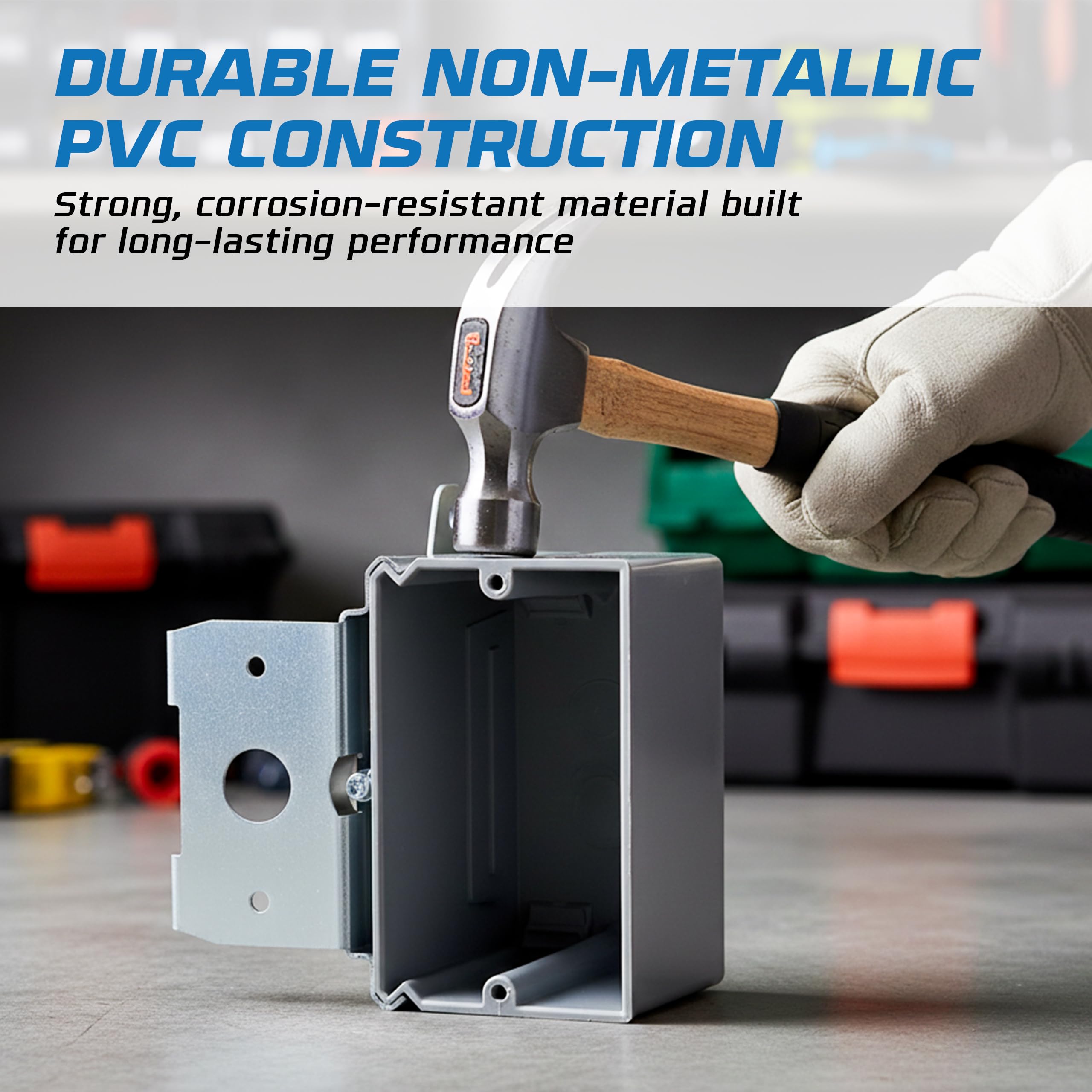 PVC Electrical Outlet Box - 10 Pack, Fire Rated -4 PVC Electrical Outlet Box - 10 Pack, Fire Rated -4
