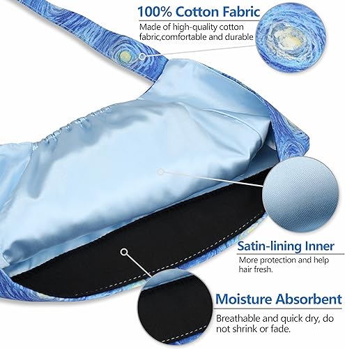 Miniatura 86 de QBA Adjustable Working Cap with Button, Cotton Working Hat Sweatband, Elastic Bandage Tie Back Hats for Women & Men, One