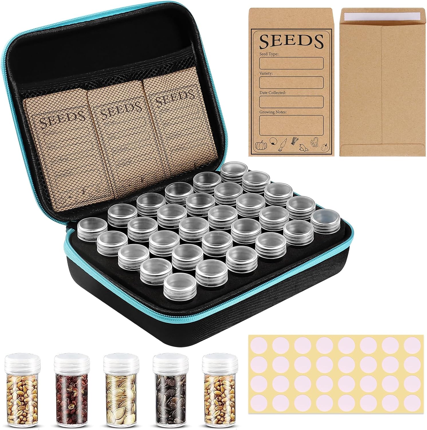 jixsloft 30 Slots Seed Storage Organizer with 20 Seed