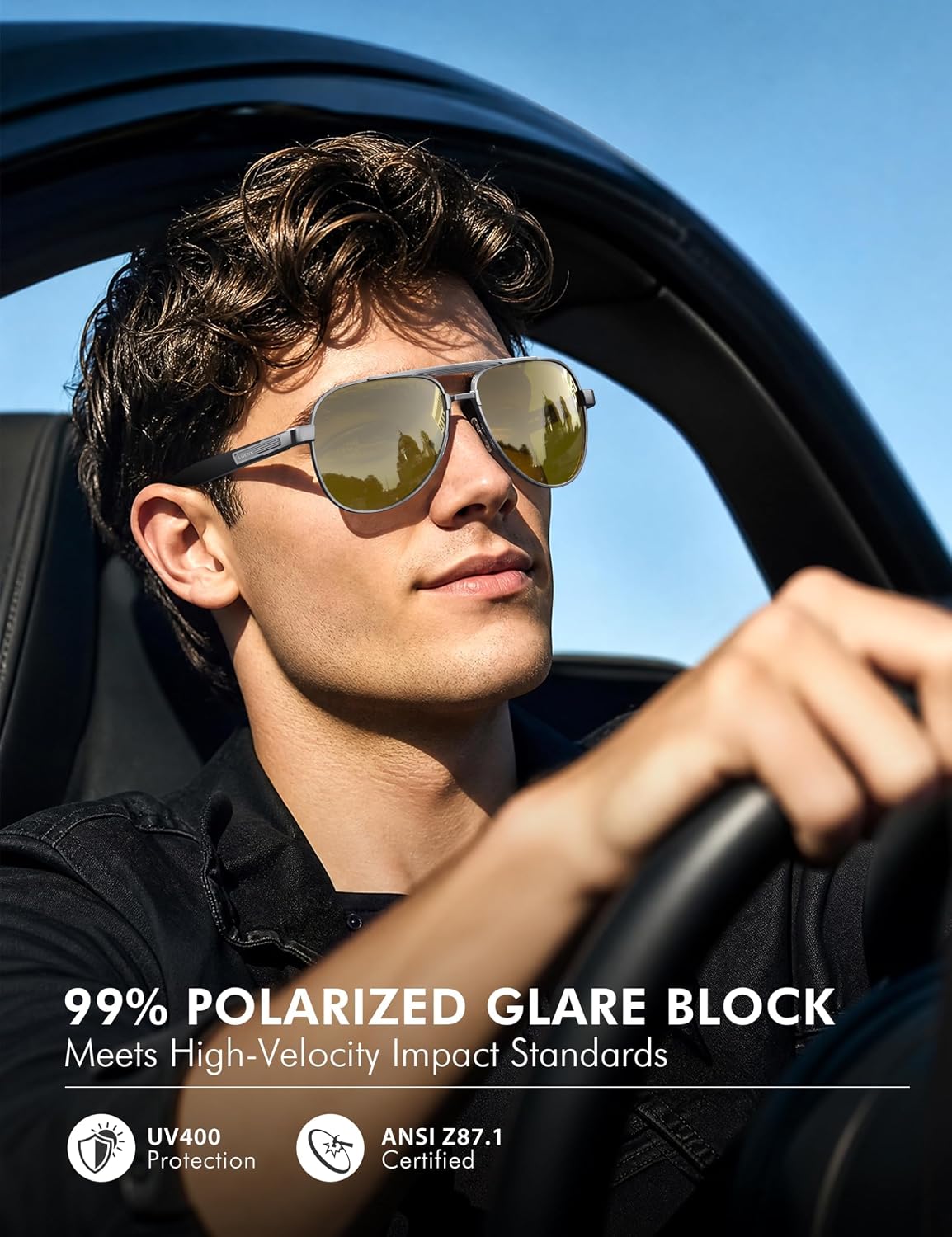 Luenx Aviator Polarized Sunglasses Men Women Classic UV400 Driving image 2