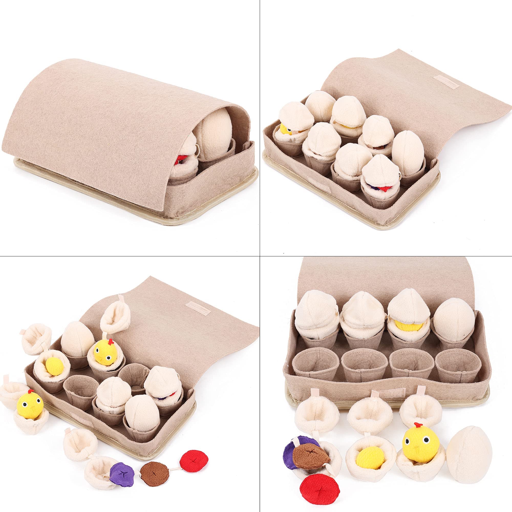 Schnüffelmatte für Hunde, Schnüffelmatte, Nasenarbeit, Fütterungsmatte, langsames Füttern, interaktives Hunde-Puzzle-Spielzeug, Plüsch-Eier, Spielzeug für Training und Stressabbau, fördert