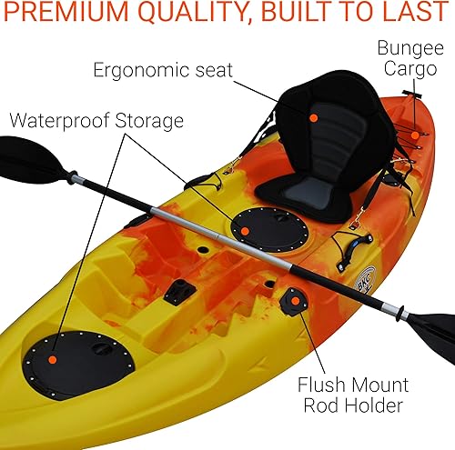 Miniatura 4 de BKC FK184 - Kayak de pesca de 2.74 m de eslora con un asiento individual y remo incluido
