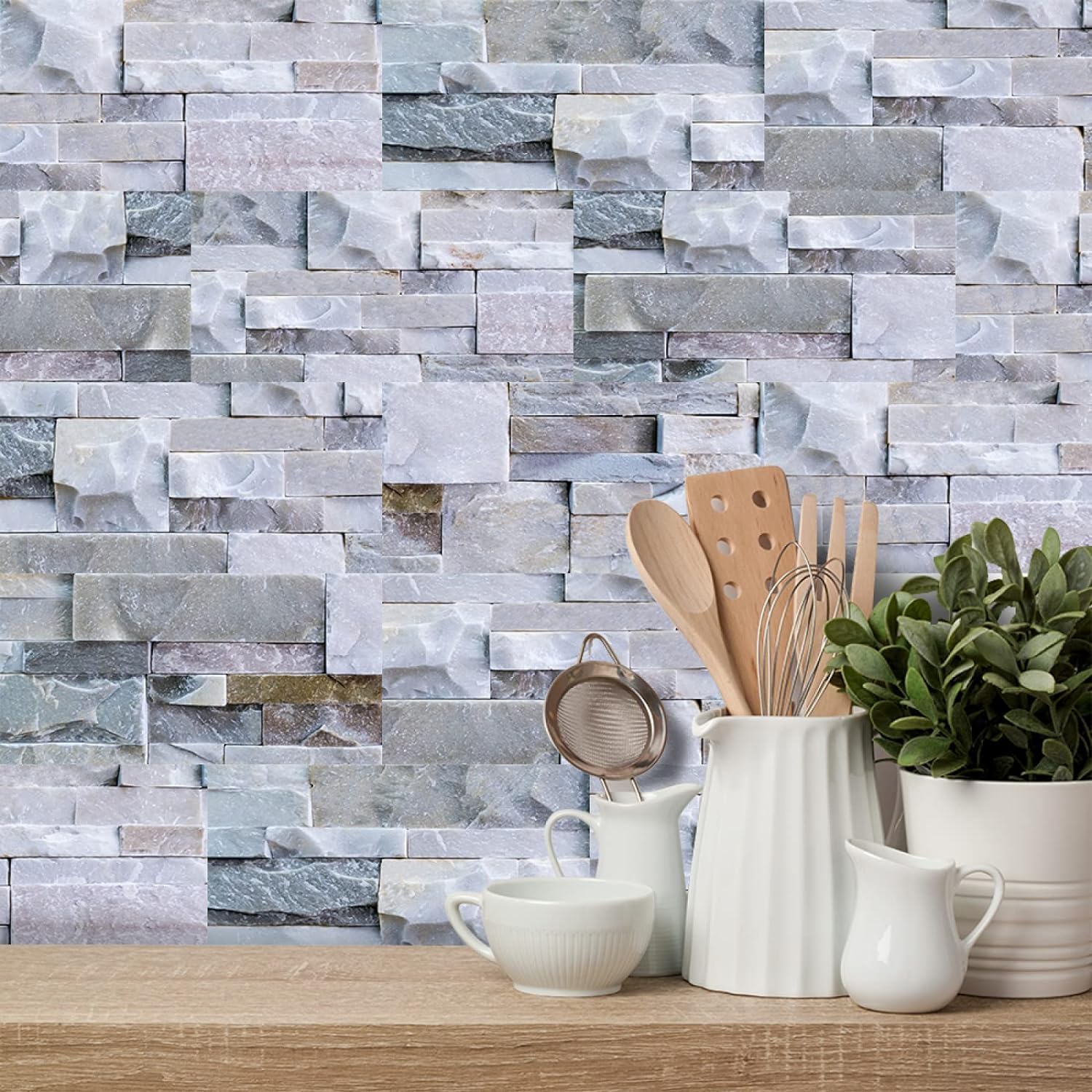 Papier peint auto-adhésif marbre violet pour carreaux de cuisine et bains