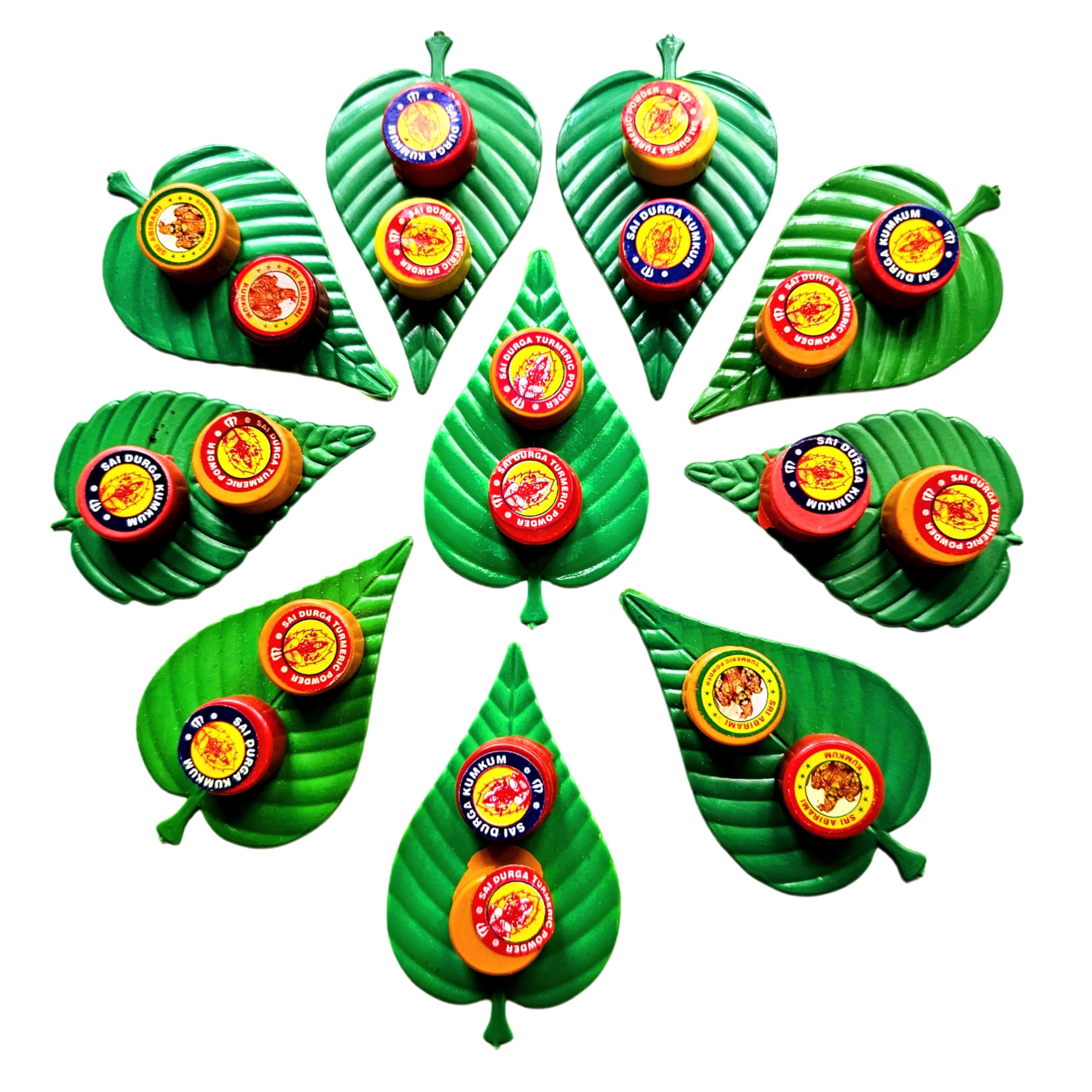Leaf Tamboolam Set - Kumkum & Turmeric Pooja Thali -4