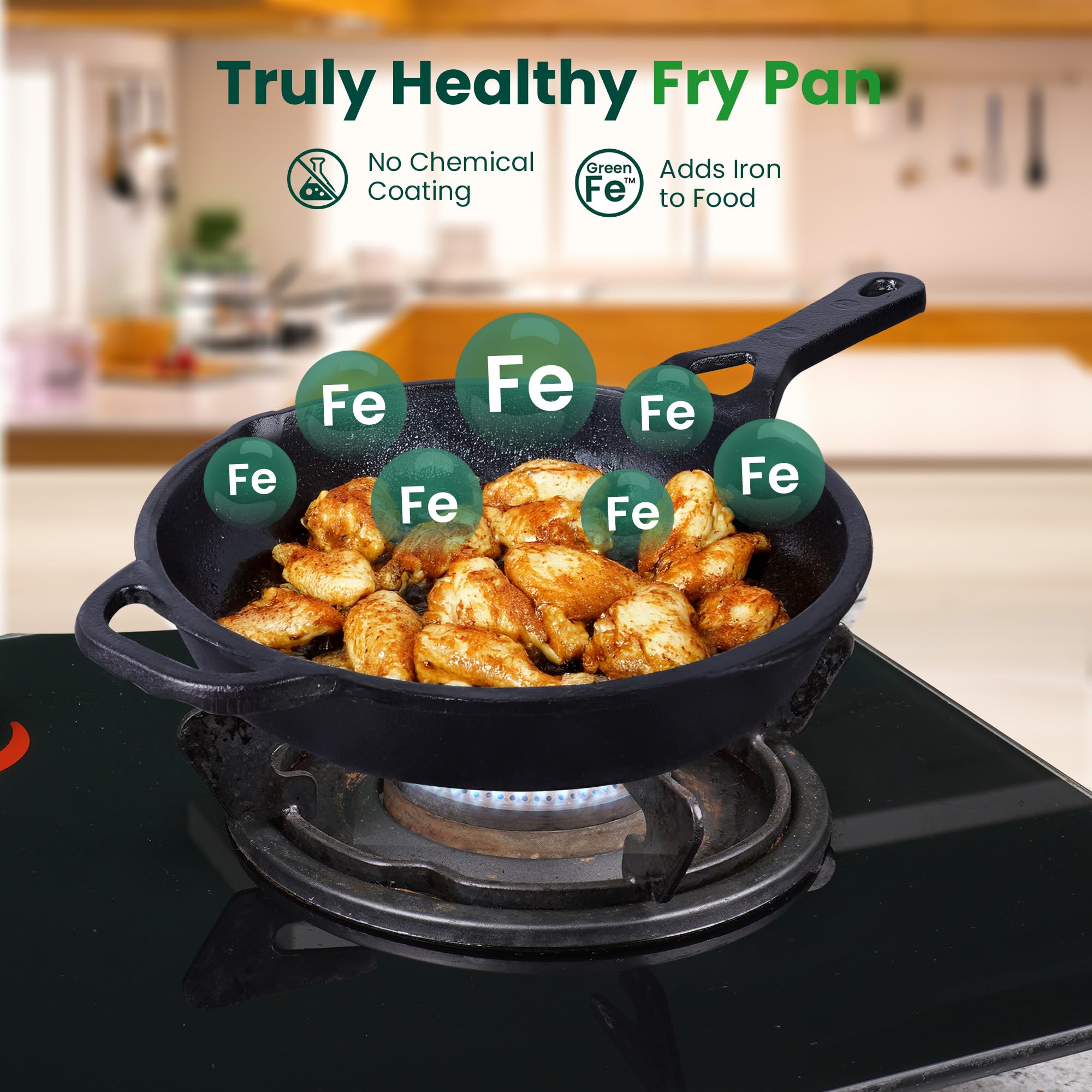 The Indus Valley Cast Iron Fry Pan - Toxin-Free & Flavorful -3