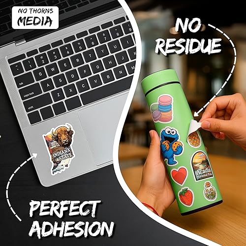 Miniatura 3 de Calcomanía de recuerdo de viaje del estado de Indiana, vinilo pequeño impermeable para botella de agua, taza, libro de pasaportes, cuaderno de