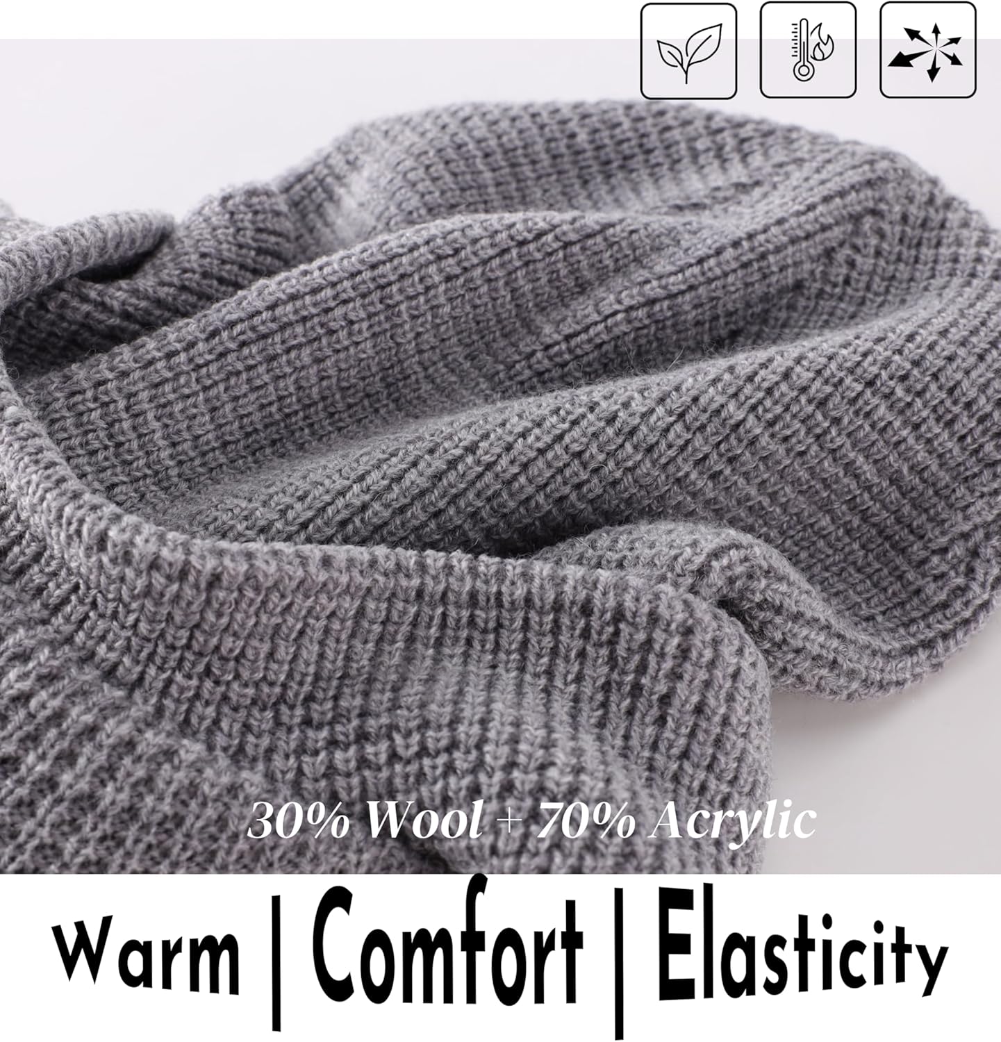 Home Prefer Mens Wool Blend Winter Hat Double-Layer Warm Knit Pre-Curve Visor Beanie Brimmed Beanies Hat for Men Women - Image 5