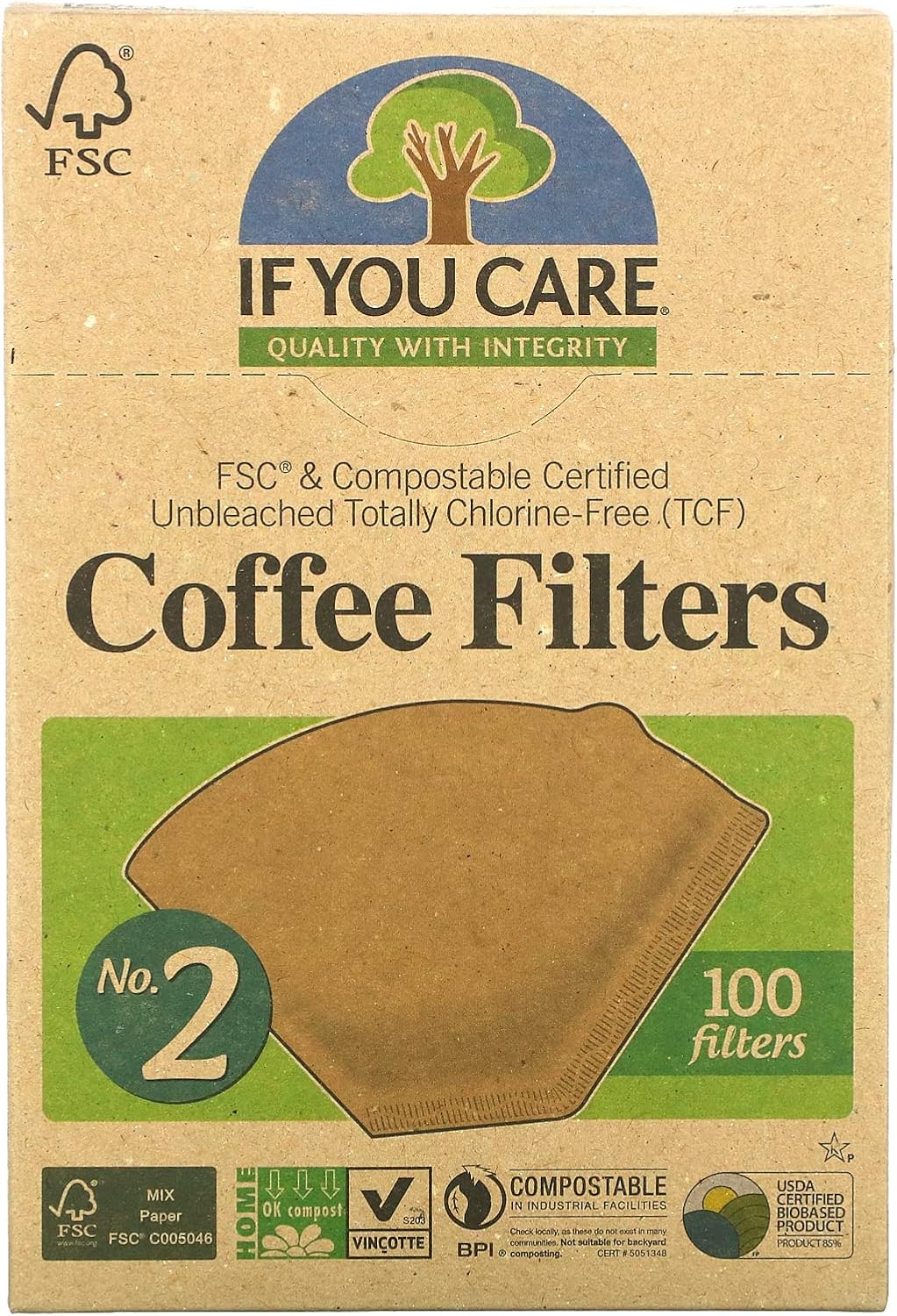 100 Count FSC Unbleached No 2 Coffee Filters by If Finland Ubuy