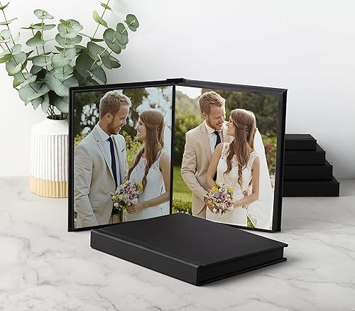 Miniatura 5 de Neil Enterprises Inc. Álbum de fotos autoadhesivo de cuero negro de 8 x 10 pulgadas, capacidad para 20 fotos