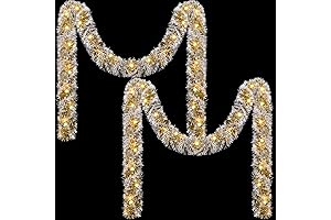 Glittering Christmas Garland with Warm White Lights