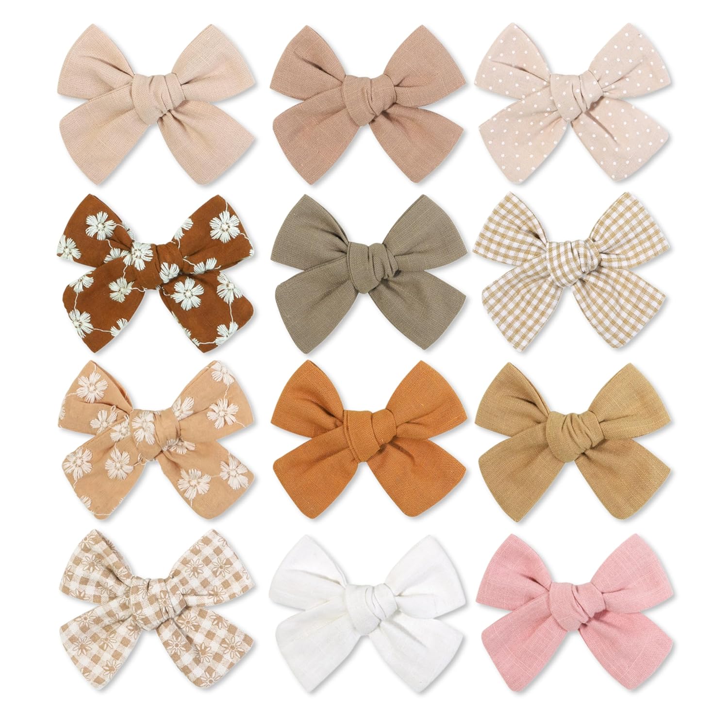 Baby Girl Hair Clips Set, 12 Pcs Hair Bows Barrettes Handmade Accessories Alligator Clip for Little Girls Babies Toddlers Child Kids Teens Gifts