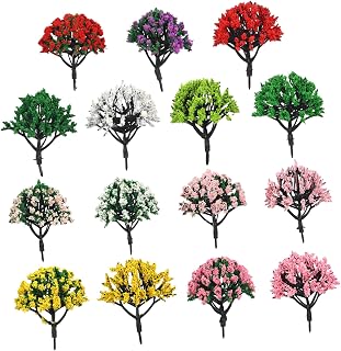 DOITOOL 15piezas Pequeños Árboles Verdes Colores Disponibles Miniárboles para Dioramas Maquetas De Construcción y De Ferrocarril Accesorios De Paisajes Verdes para Miniatura