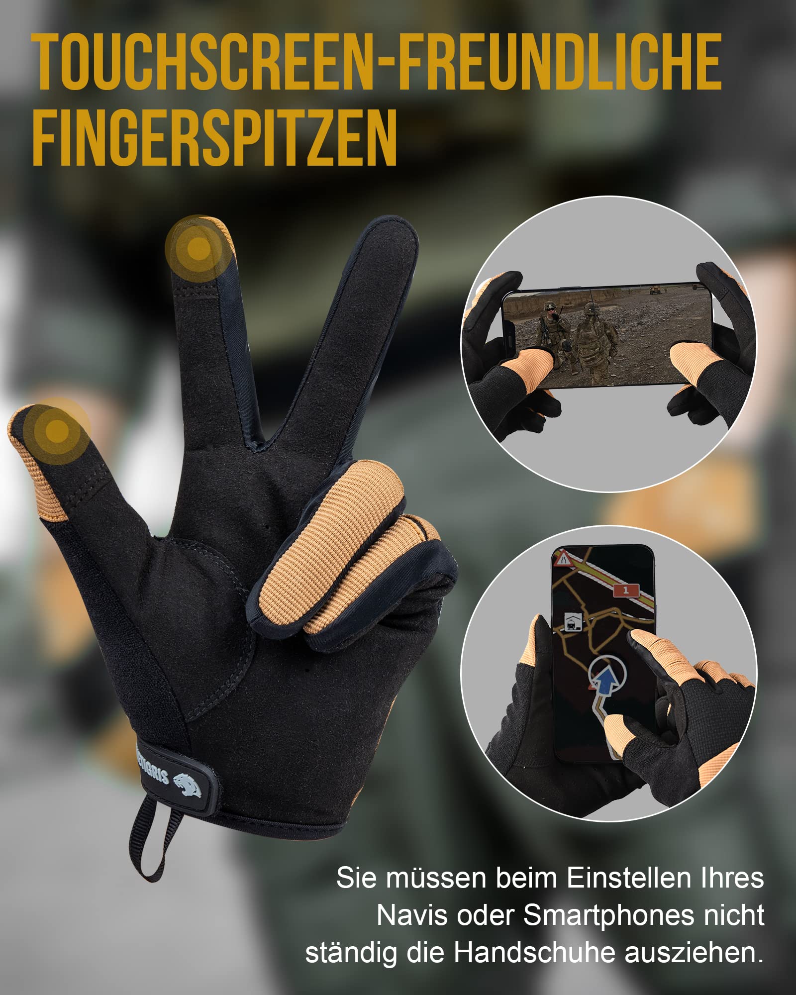 Guanti Tattici OneTigris Touchscreen - Per Moto, Softair E Outdoor, Con Protezione Nocche E Ventilazione - Foto 9