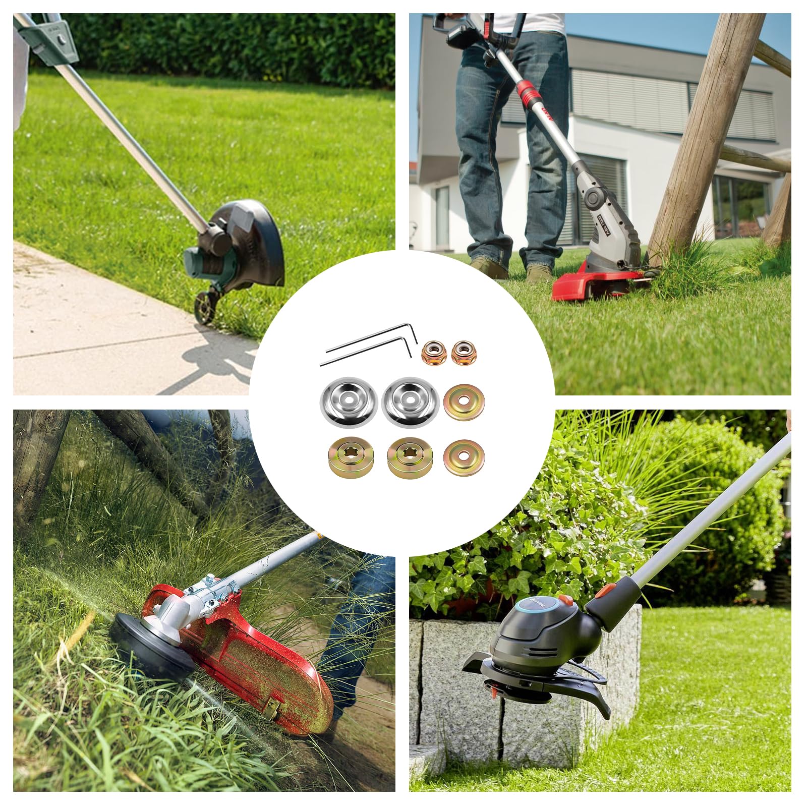 Kit Accessori Decespugliatore - 10 Pezzi In Metallo Per Fissaggio Lame Tosaerba