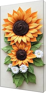 Diamond Painting Niños, Diamond Painting Grande XXL Amarillo Girasol, Manualidades Adultos Kit, Principiantes Cristal Bordado Punto de Cruz Pintura Pinturas, Decoración Hogar Regalo 25x50cm J-760