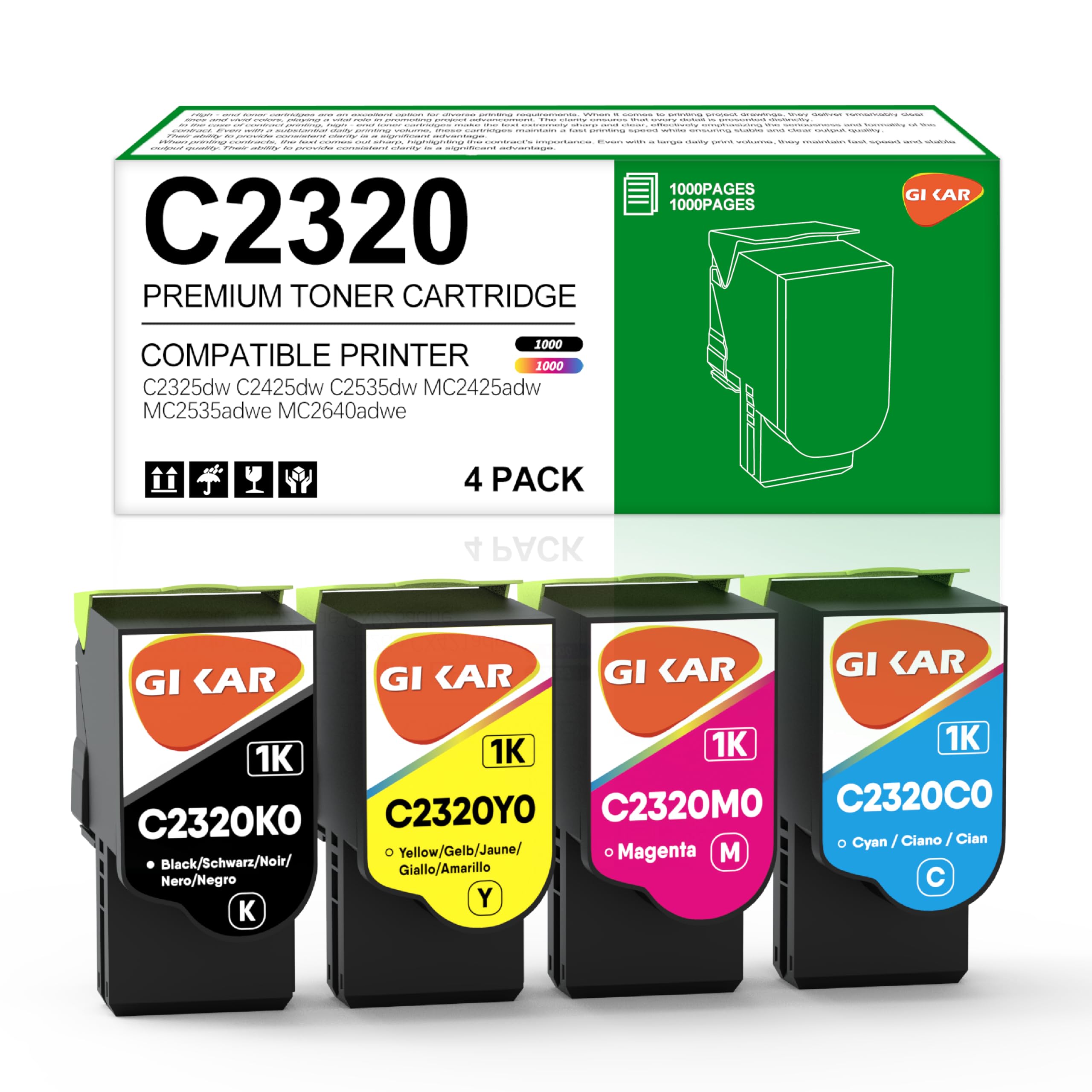 C2320 Cartuccia toner compatibile lexmark C2320 Cartuccia di toner per stampante lexmark C2325 C2325dw C2535dw C2425 MC2425adw MC2535adwe MC2640adwe MC2535 MC2425