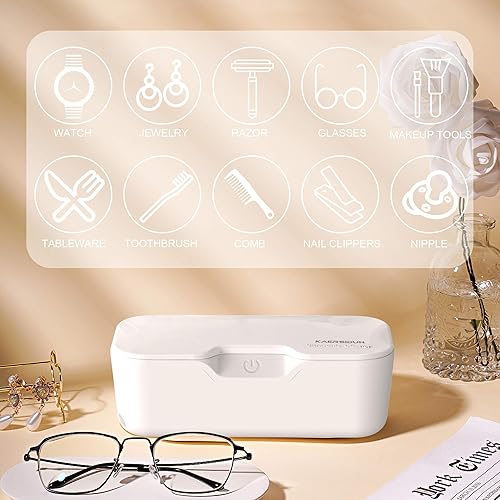Miniatura 3 de KAERSIDUN Limpiador ultrasónico 550 limpiador ultrasónico de gafas con tanque SUS 304 48 KHz 25 W limpiador ultrasónico portátil de joyería para