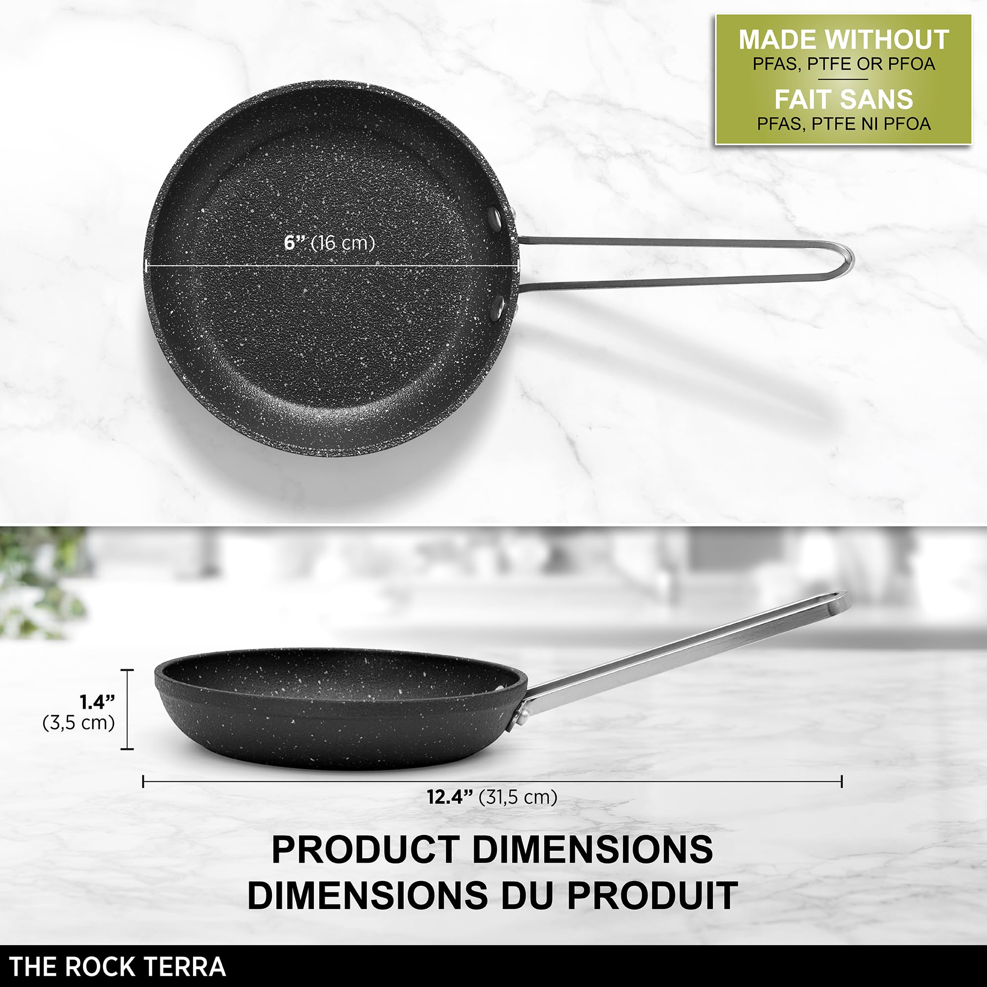 Starfrit The Rock Terra Fry Pan - Non-Stick Ceramic -6 Starfrit The Rock Terra Fry Pan - Non-Stick Ceramic -6