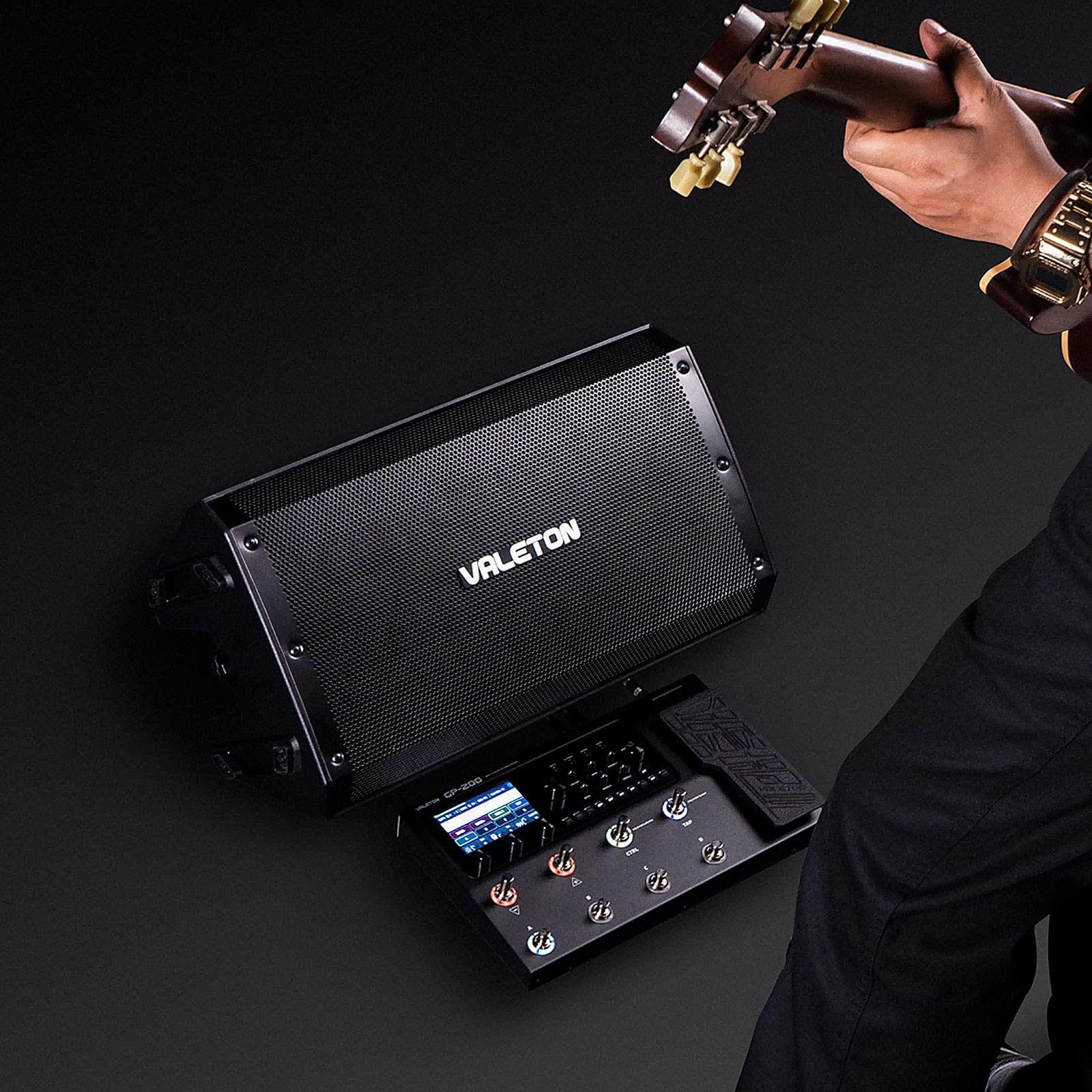 VALETON Enceintes DJ amplifiées Système PA Haut-parleurs Actives pour Guitare Basse Multi FX et Ampli Modélisateurs 10 Pouces 2 Voies FRFR 1300-Watt