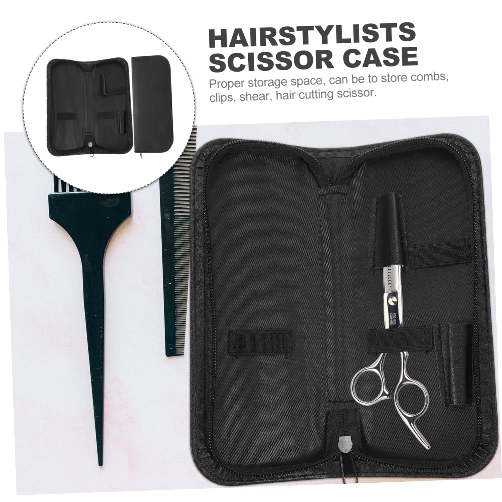 Gatuida Sturdy Hair Scissor Case for Hairstylists Scissor Leather Bag Pouch for Hair Cutting Tools