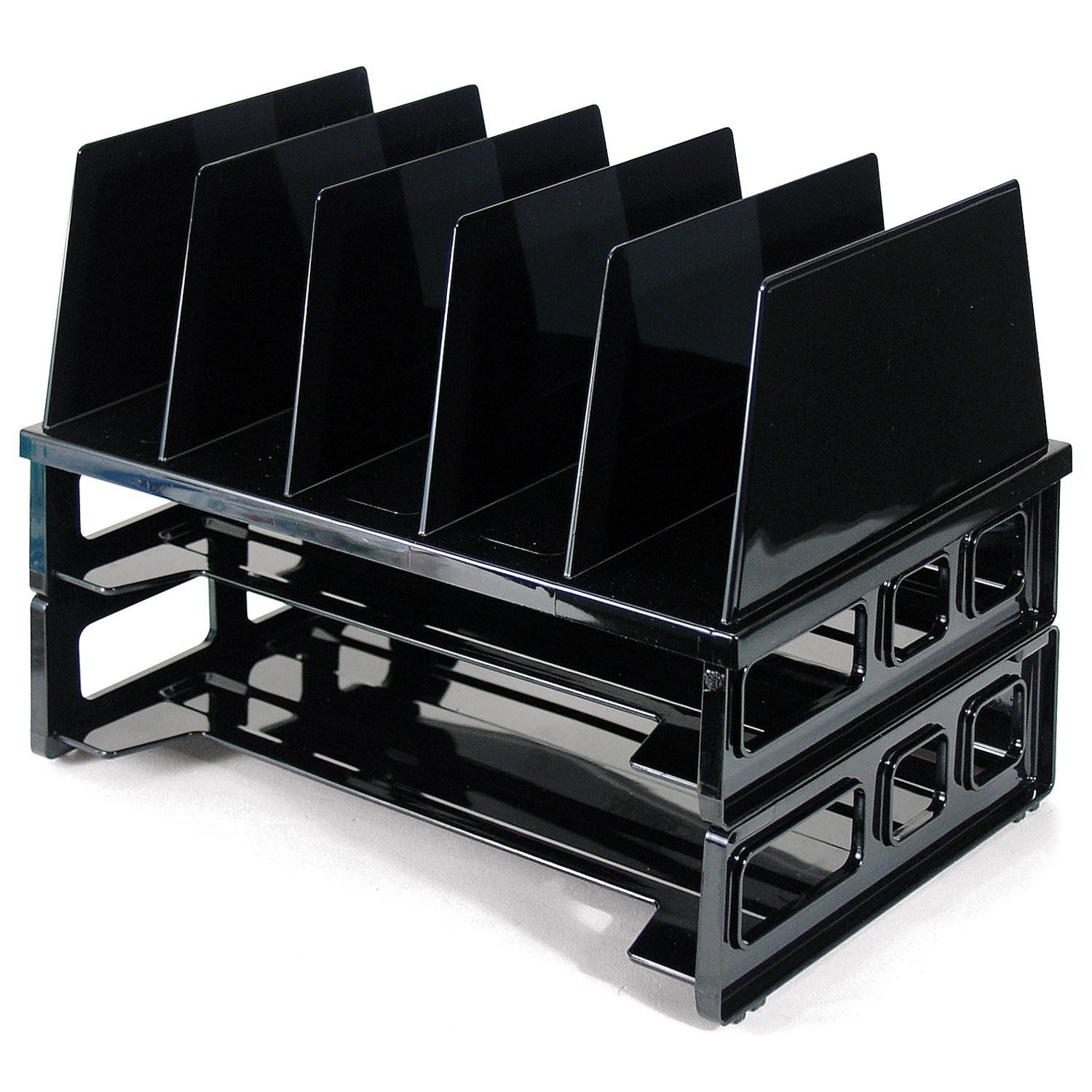 Officemate Carta bandejas y Vertical Sorter, Color Negro