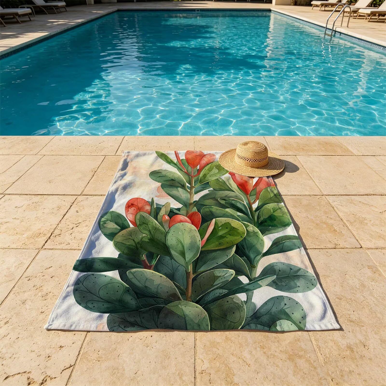 Cactus Toalla Playa 160x220 Resistente a la arena Secado rápido Ligero, Toalla Playa Grande 220 x 160cm Suave Cómodo como Gym Yoga Sauna Toallas Baño Grandes Exterior Travel Essentials Planta XTLS7253