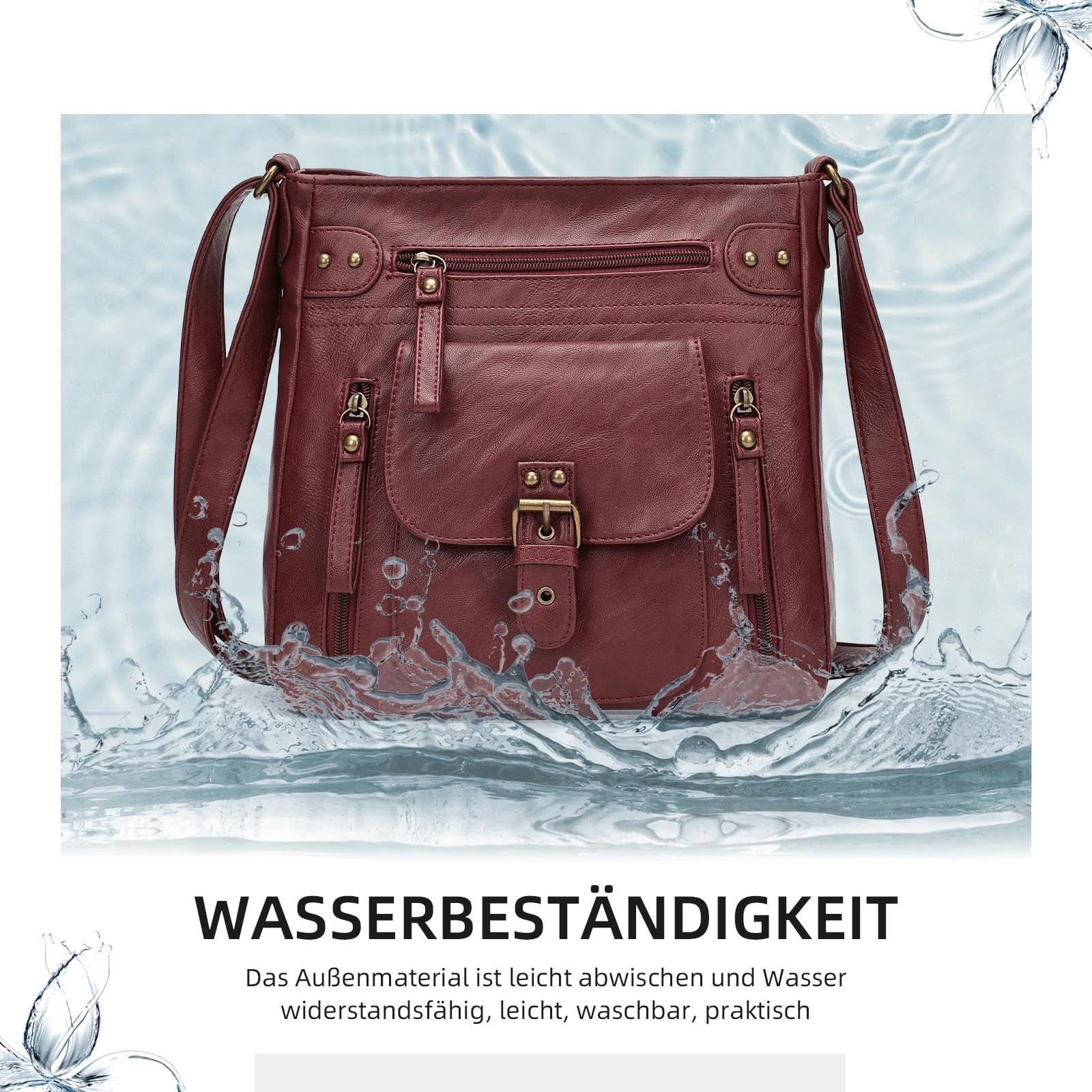 KL928 Tasche Damen Umhängetasche kleine Handtaschen Schultertasche Damentasche Damenhandtasche mittelgroß handtasche Lederhandtaschen Geldbörse PU Leder für frauen oder Mädchen