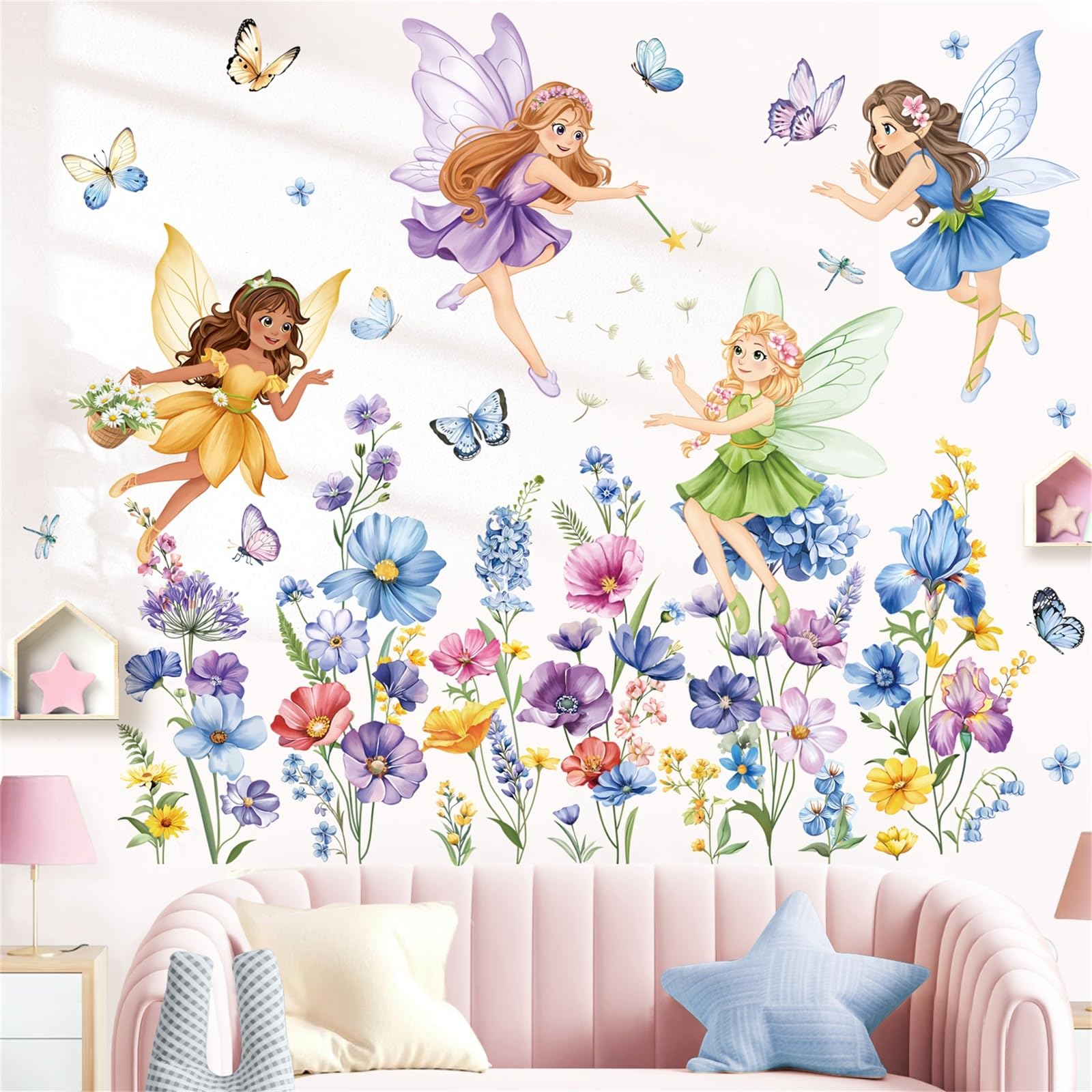 Decalmile Adesivi Murali Farfalle Colorate – Set 2 Fogli 30x90 Cm, Decoro Rimovibile Per Cameretta, Asilo E Soggiorno, Facili Da Applicare
