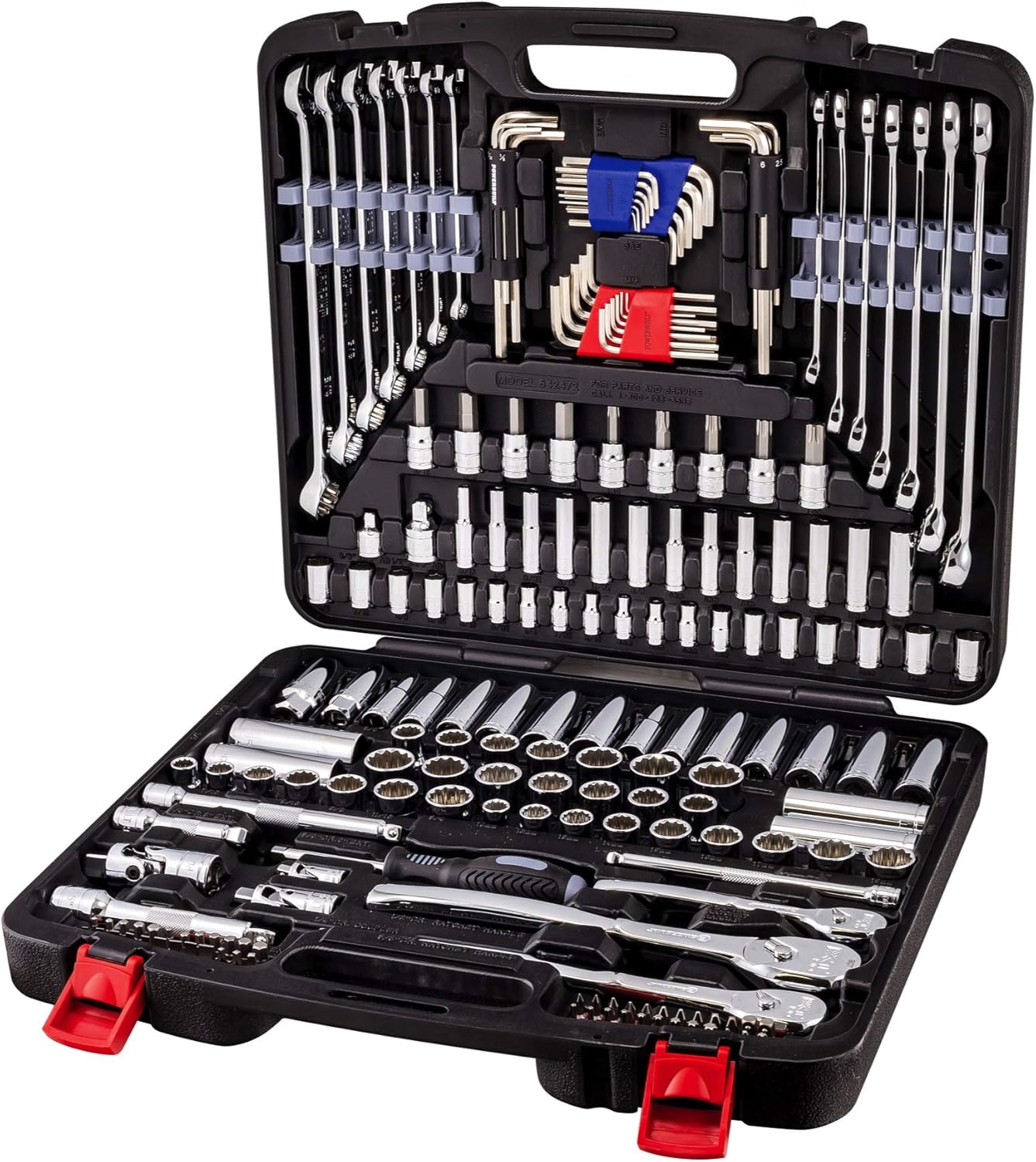 Black Friday 🔥 Powerbuilt 200 Piece 1/4-inch, 3/8-inch, and 1/2-inch Drive Mechanics Tool Set - with SAE and Metric Socket Set, Powerbuilt XT 90 Tooth Seal-Head Ratchets, including Case - 642472