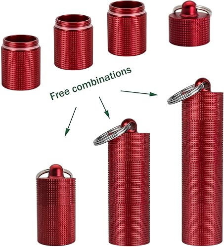 Miniatura 5 de PPFISH - 2 cajas de píldoras diarias portátiles, 3 compartimentos de aleación de aluminio, dispensador de píldoras impermeable, pequeño recipiente