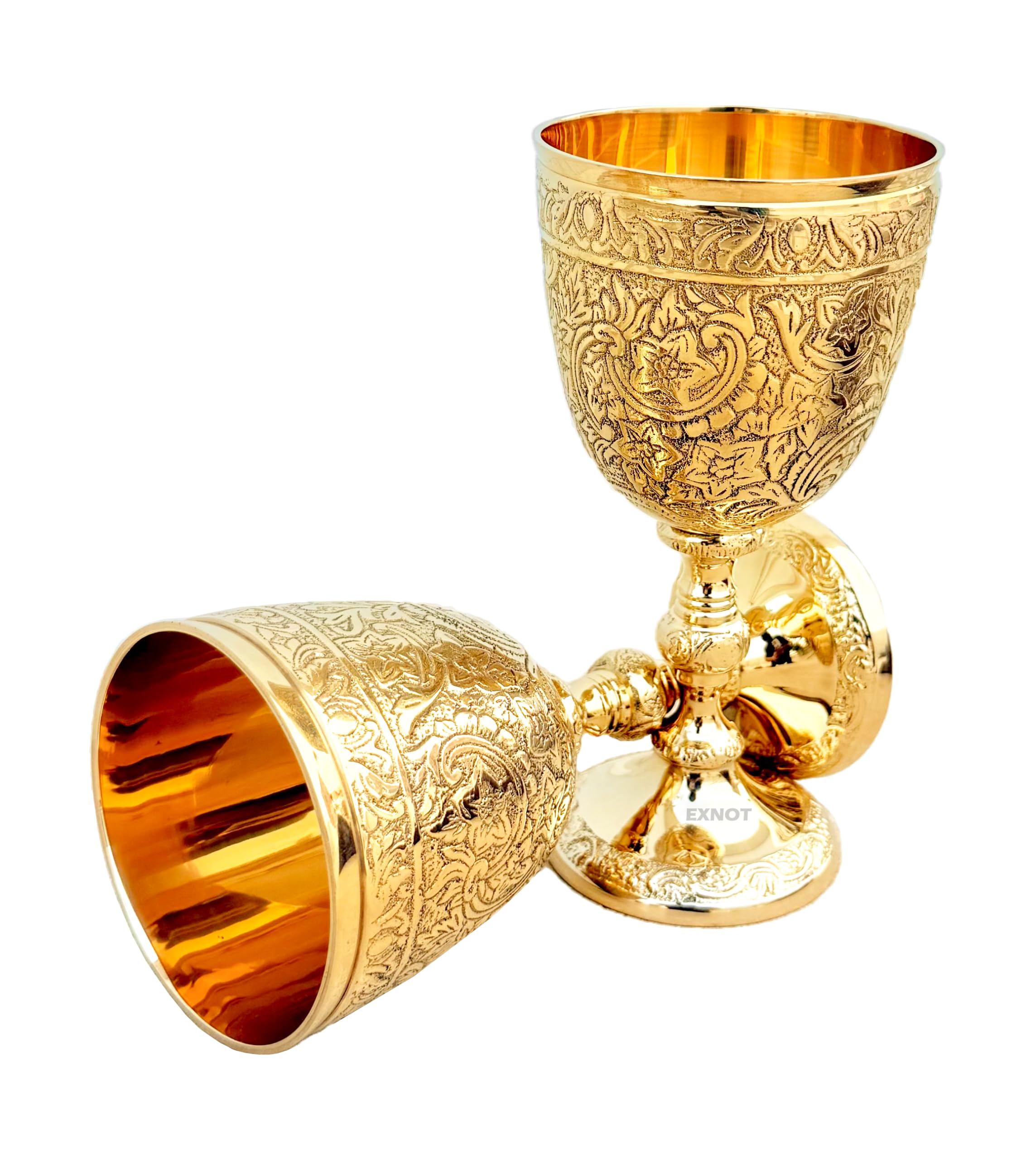Brass Vintage Chalice Goblet | 1x Royal Wine Cups of King Arthur - Renaissance Medieval Gifts for Communion, Christmas Pack of 1pc Royal Chalice Catholic Church, Baptism, Confirmation, Holy.