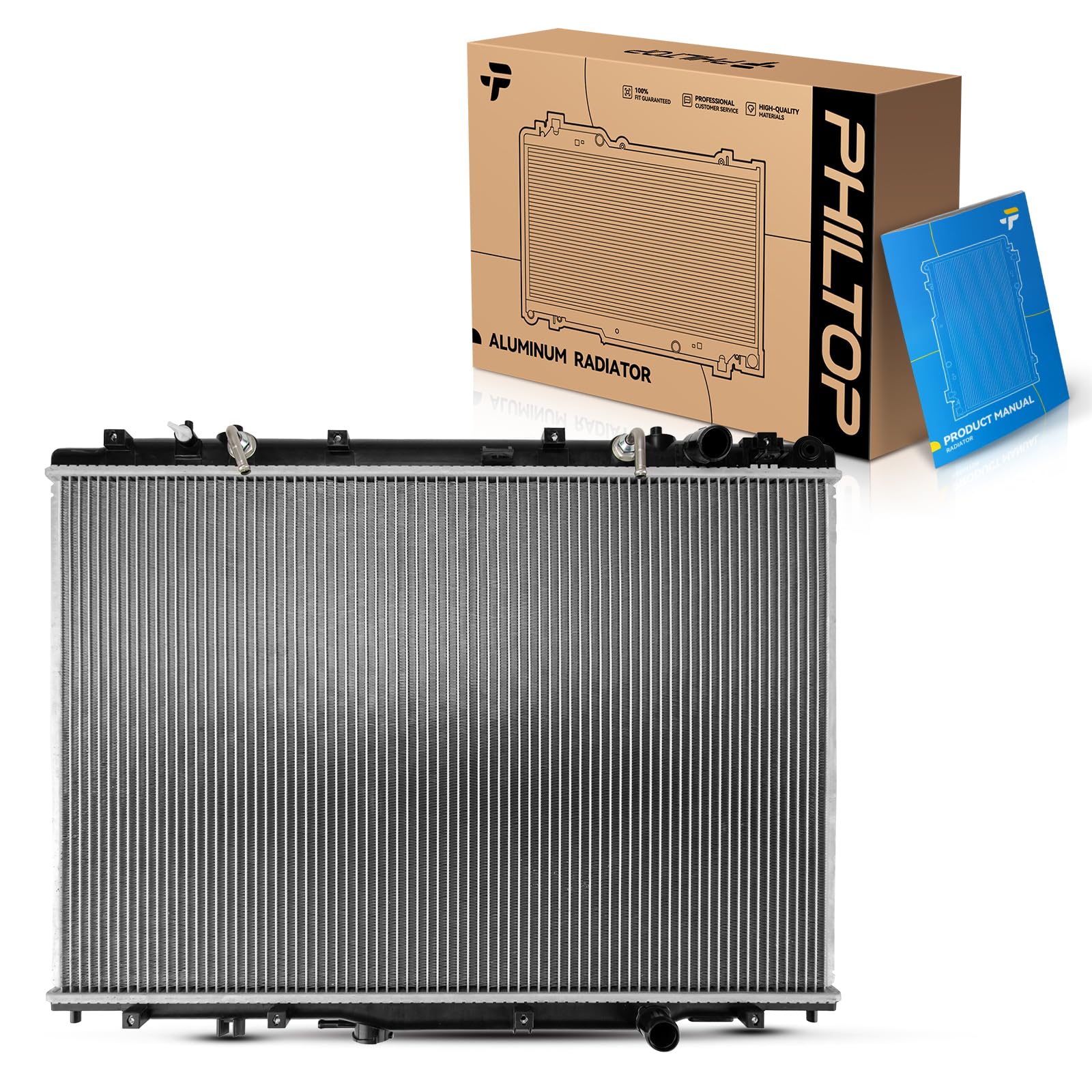 PHILTOP CU2740 Radiator Compatible with MDX 2003-2006, Pilot 2005, Automotive Replacement Engine Radiator
