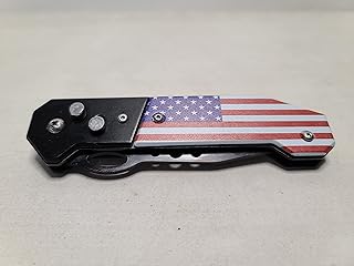 6 Pack of High End Patriotic Flag Design Pocket Knife With Smooth Opening Action & Belt Clip!