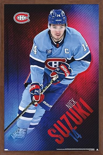 Miniatura 9 de Trends International NHL Montreal Canadiens - Póster de pared de Nick Suzuki 23, 22.37 x 34.00 pulgadas, paquete de póster y montaje