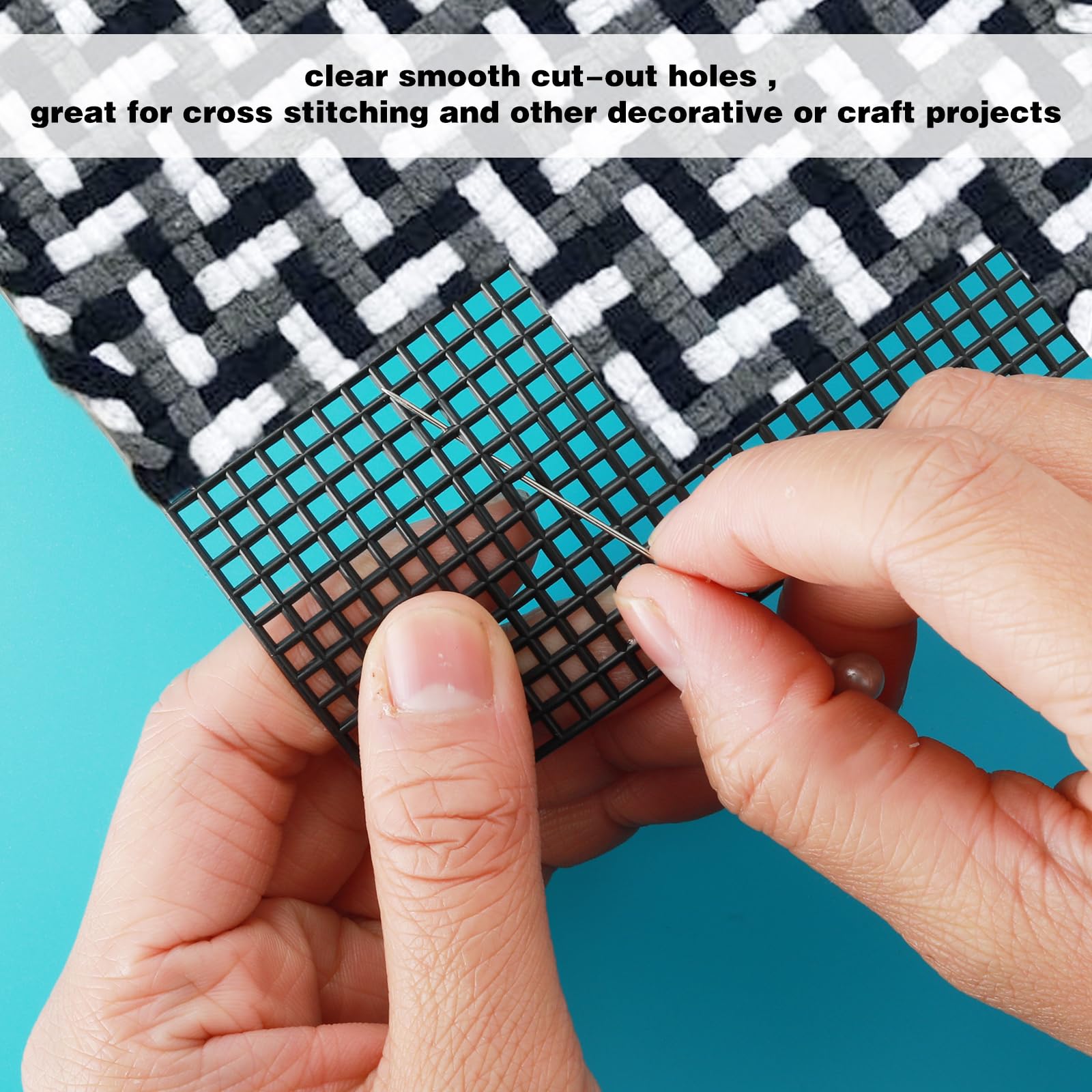 Lot De 5 Feuilles De Toile En Maille Plastique Pour Broderie, Toile à