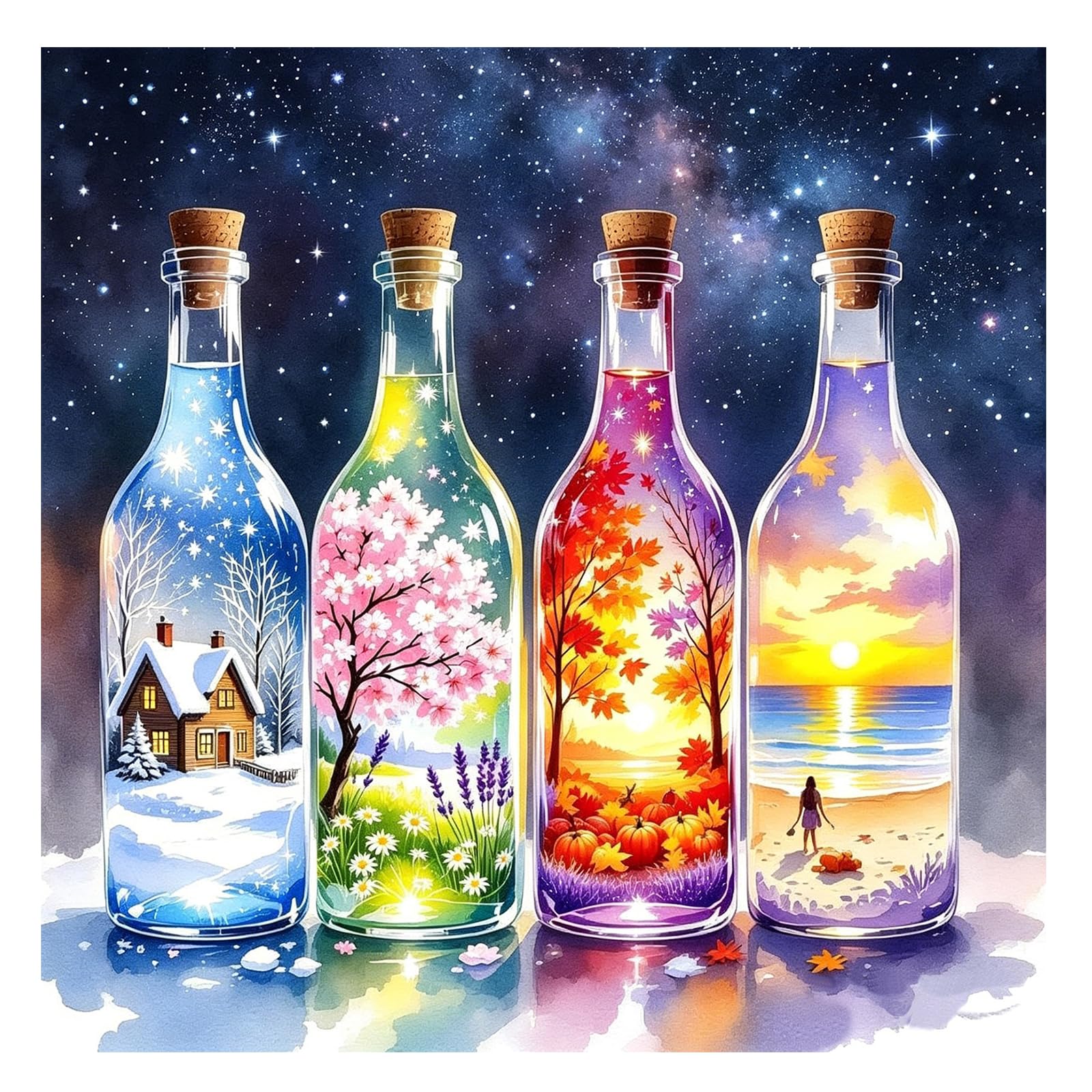 HvasJing Diamond Painting Kit for Adults, Four Seasons Diamond Art Kit