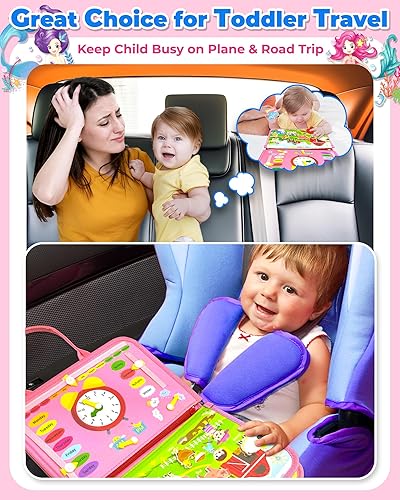 Miniatura 2 de Gojmzo - Tablero de actividades Montessori, para niñas de 1, 2, 3 o 4 años, ideal como regalo de cumpleaños, sensorial, juguete educativo de