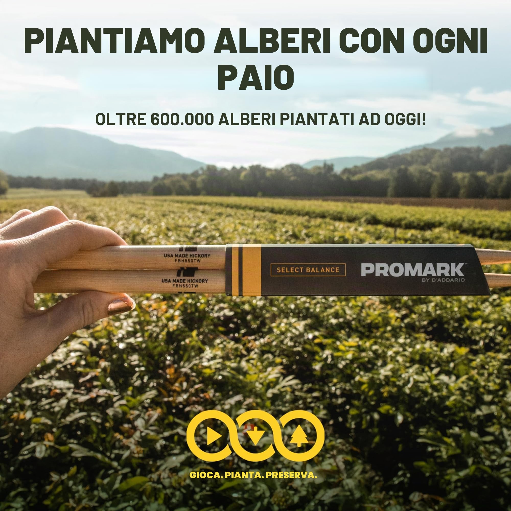 ProMark Bacchette Batteria - Rebound 5B Drum Sticks - FireGrain - Finitura laccata, Punta di ghianda, Legno di hickory - 3 coppie di Rebound 5B + 1 coppia di FireGrain 5B