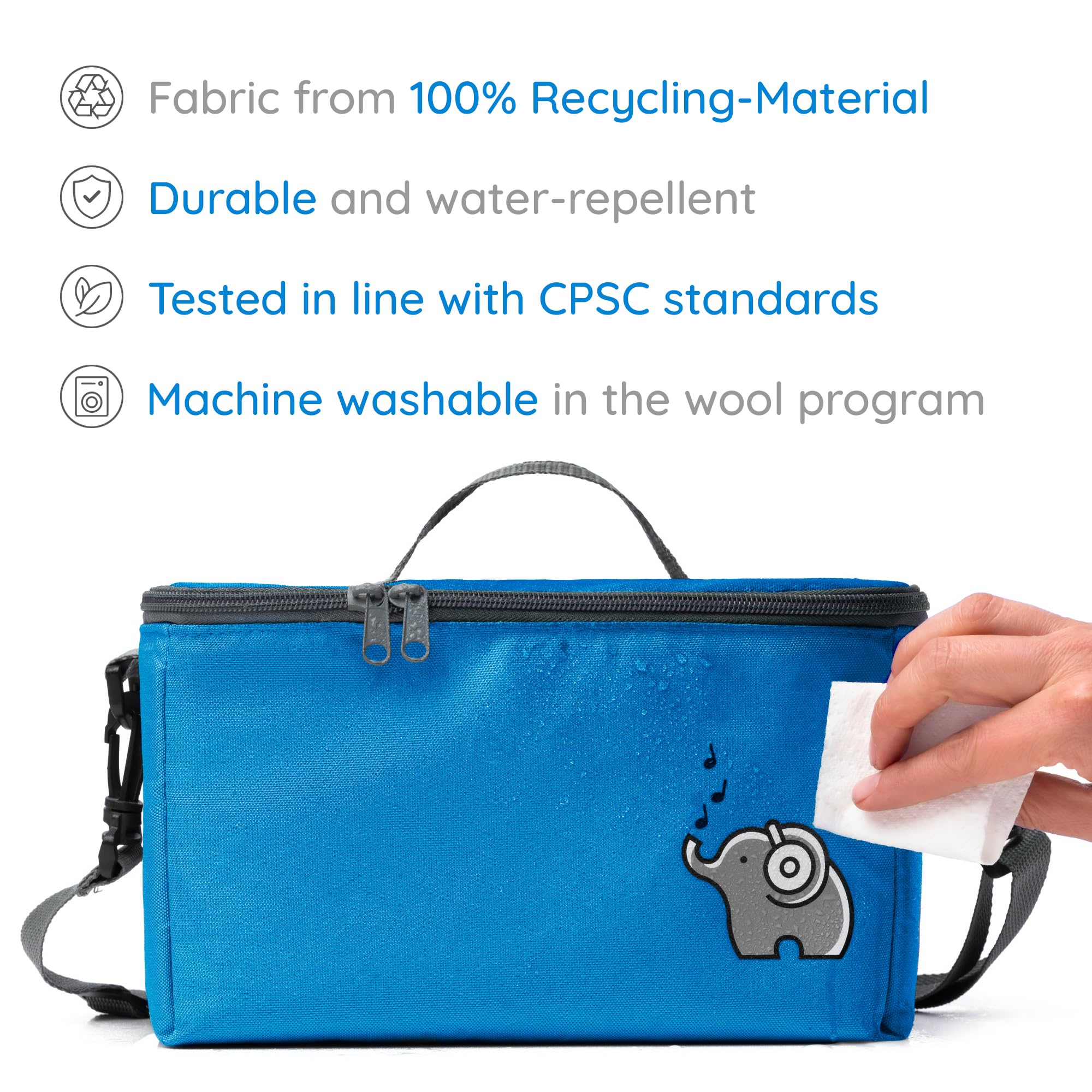 Fantifant Music Box Bag for Toniebox - Flexible Transport Bag for Toniebox, Starter Set, Figures and Accessories - Made of Recycled PET - Shark Blue - Image 4