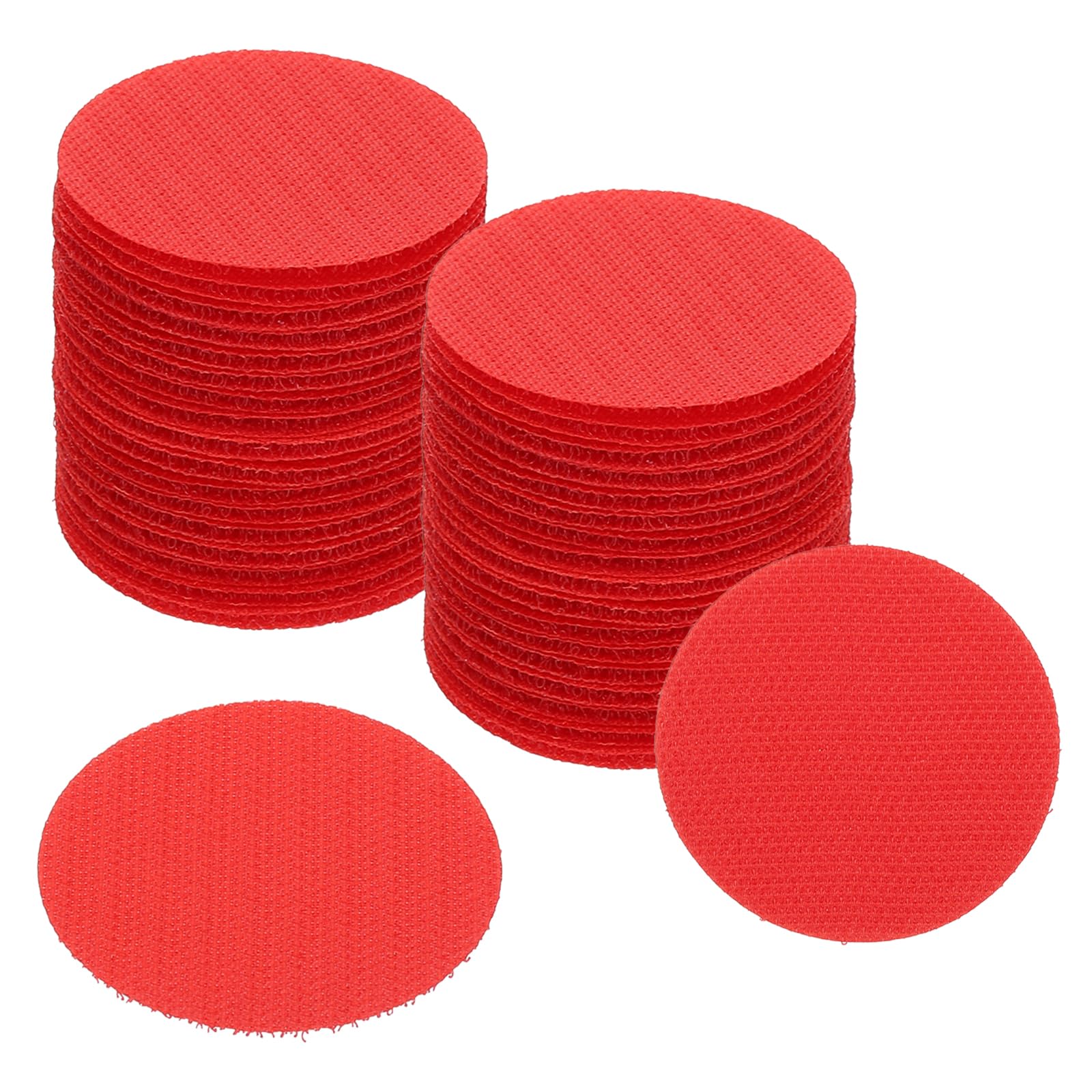 PATIKIL 2" Carpet Spot Markers, 50Pcs Circle Dot Markers Hook and Loop Carpet Spots for Decoration Elementary Preschool Teacher Red