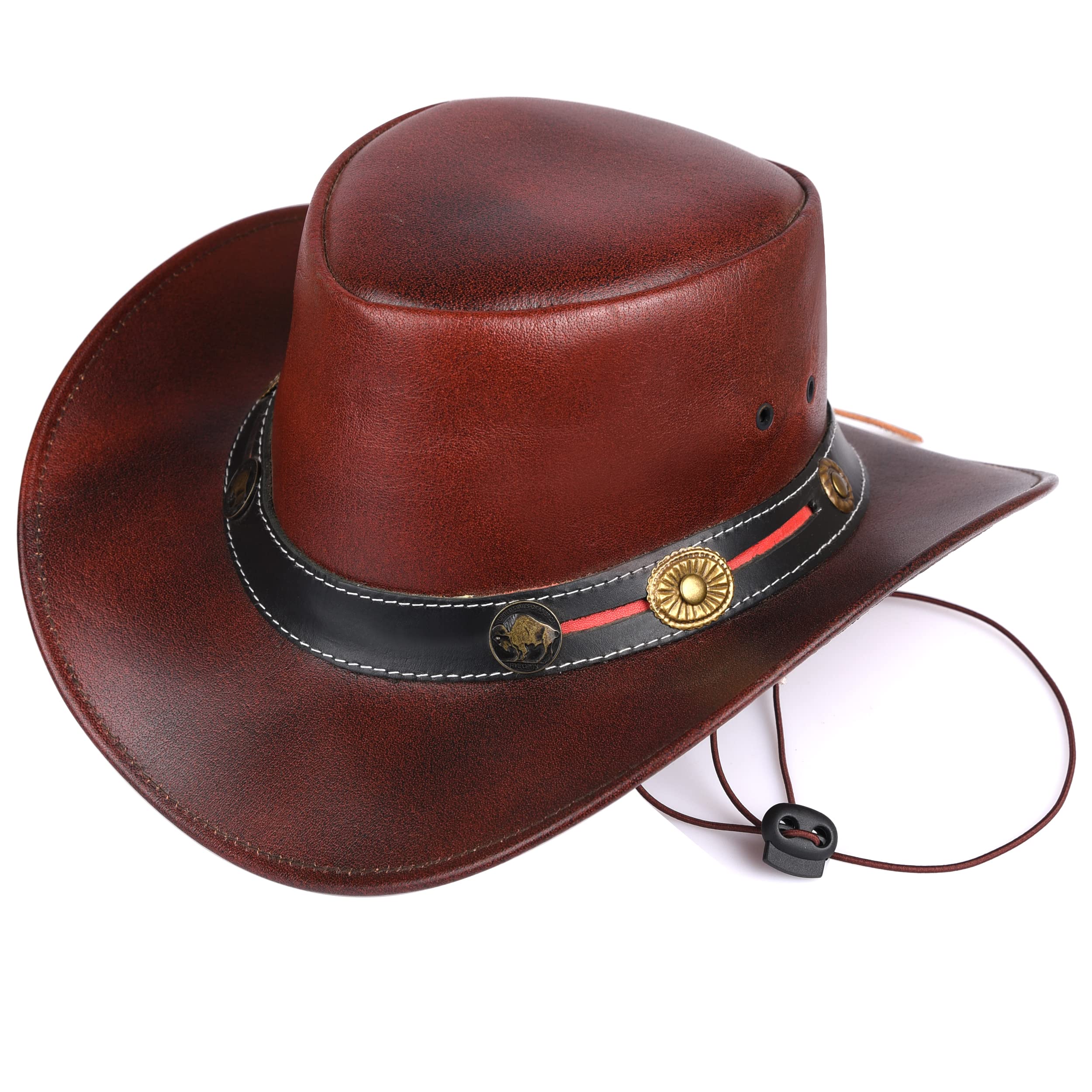 BenzHawkCowboy Leather Hat | Shapeable Handcrafts Western Hat for Men - Western Outback Style