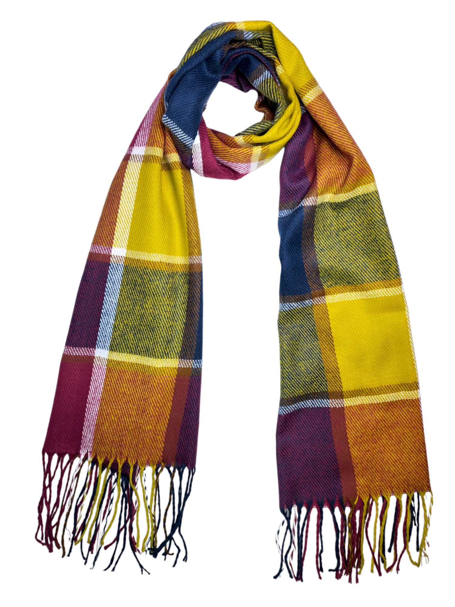 AKORD Winter Long Soft Warm Tartan Shawl Scarf Scarves