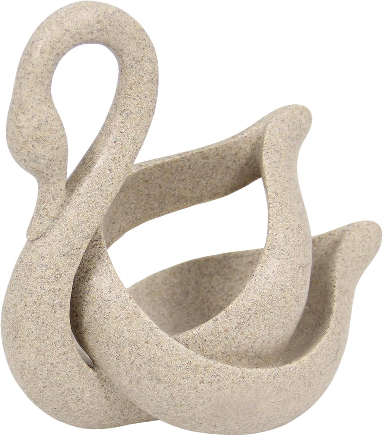 Swan Decorative Figurine, Sandstone Swan Statue for Home Office Desk Decor, Birthday Wedding Anniversary Housewarming Gifts for Art Lover Woman Mom, Minimalist Coffee Table Center Piece 8 inch, Resin