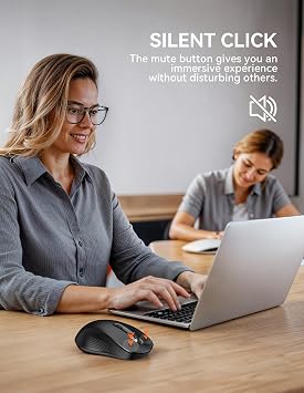 TECKNET Classic Wireless Mouse, Tri-Mode Bluetooth 5.0/3.0 & 2.4G Laptop Mouse Wireless, 4800DPI Optical Tracking with 6 Adjustable Levels, Cordless USB Silent Computer Mice for PC Mac Linux Chrome