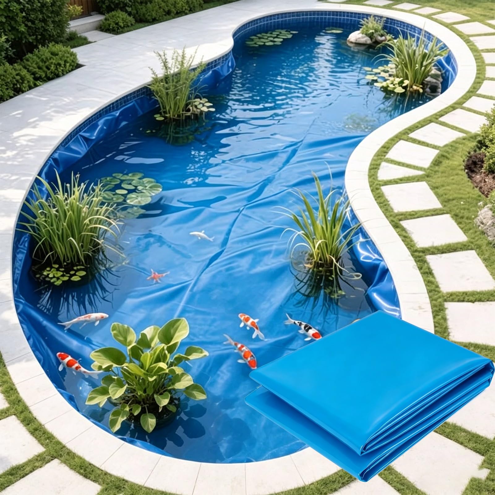 MARXAN Large Pond Liner Underlayment 5x8m 7x10m 8x12m 10x15m Heavy Duty Tarp Membrane for Outdoor Ponds, Waterfall, Fountains and Artificial Lake(3x10m(9.8x32.8ft))