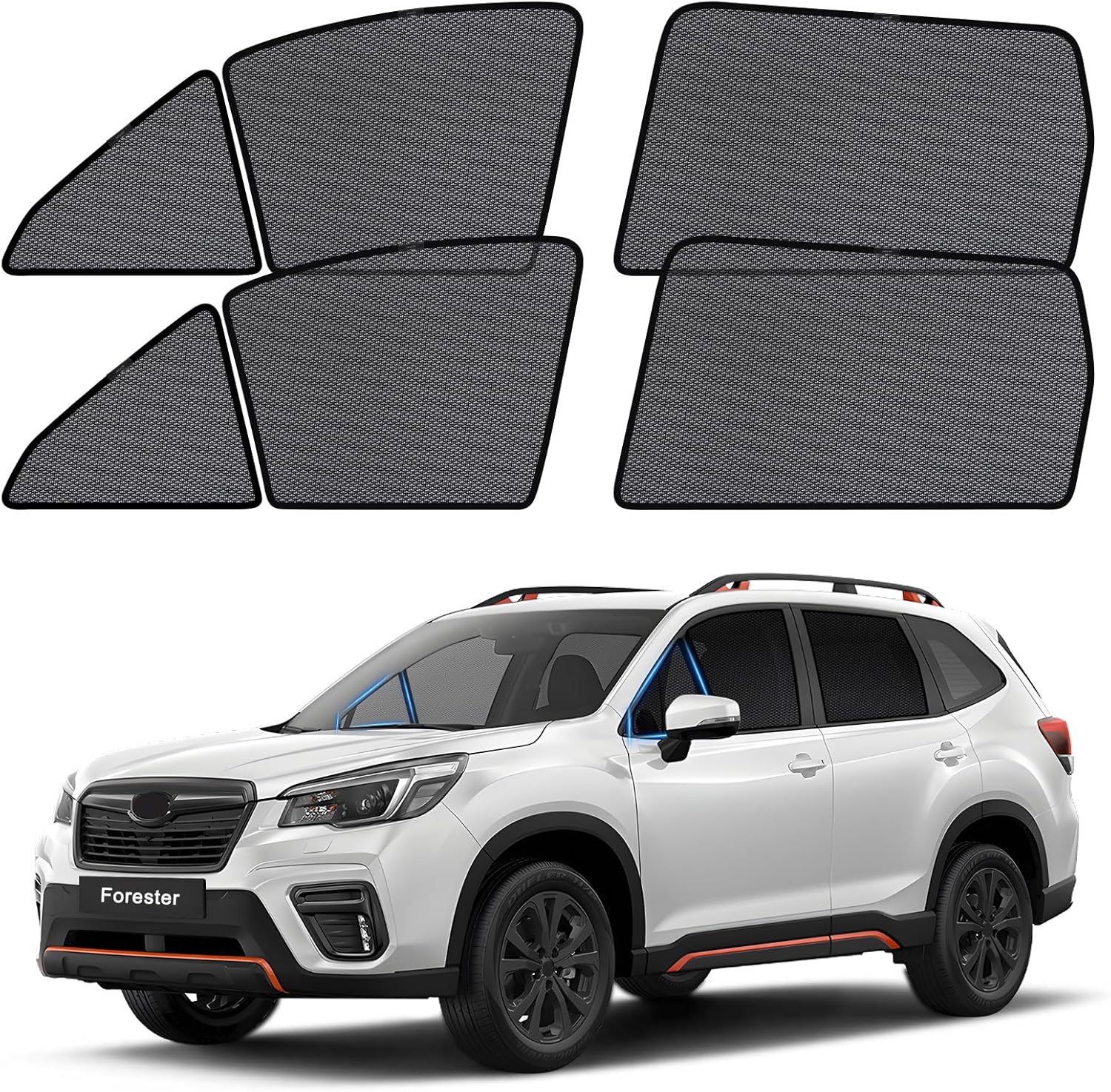 ZATOOTO Car Window Shades for Forester 2019-2024, Car Window Cover Baby Sun Shade Sun Blocker Window Screens for Camping | UV Protection, Privacy, Ventilation, and Bug-Free Design