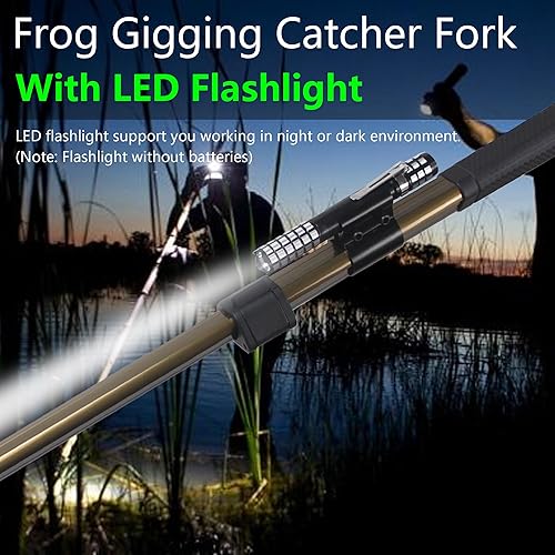 Miniatura 3 de Arpón de pesca, lanza, gaff, tenedor, gancho para rana, sapo, bastón, ranas toro, platija, pez, topo, herramienta de captura de trampas