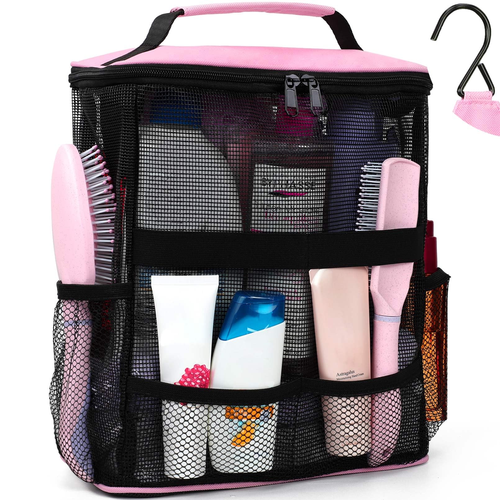 Mesh Shower Caddy Portable HangingTravel Toiletry Bag Dorm Room Essentials for College Students Girls Large Makeup Organizer for