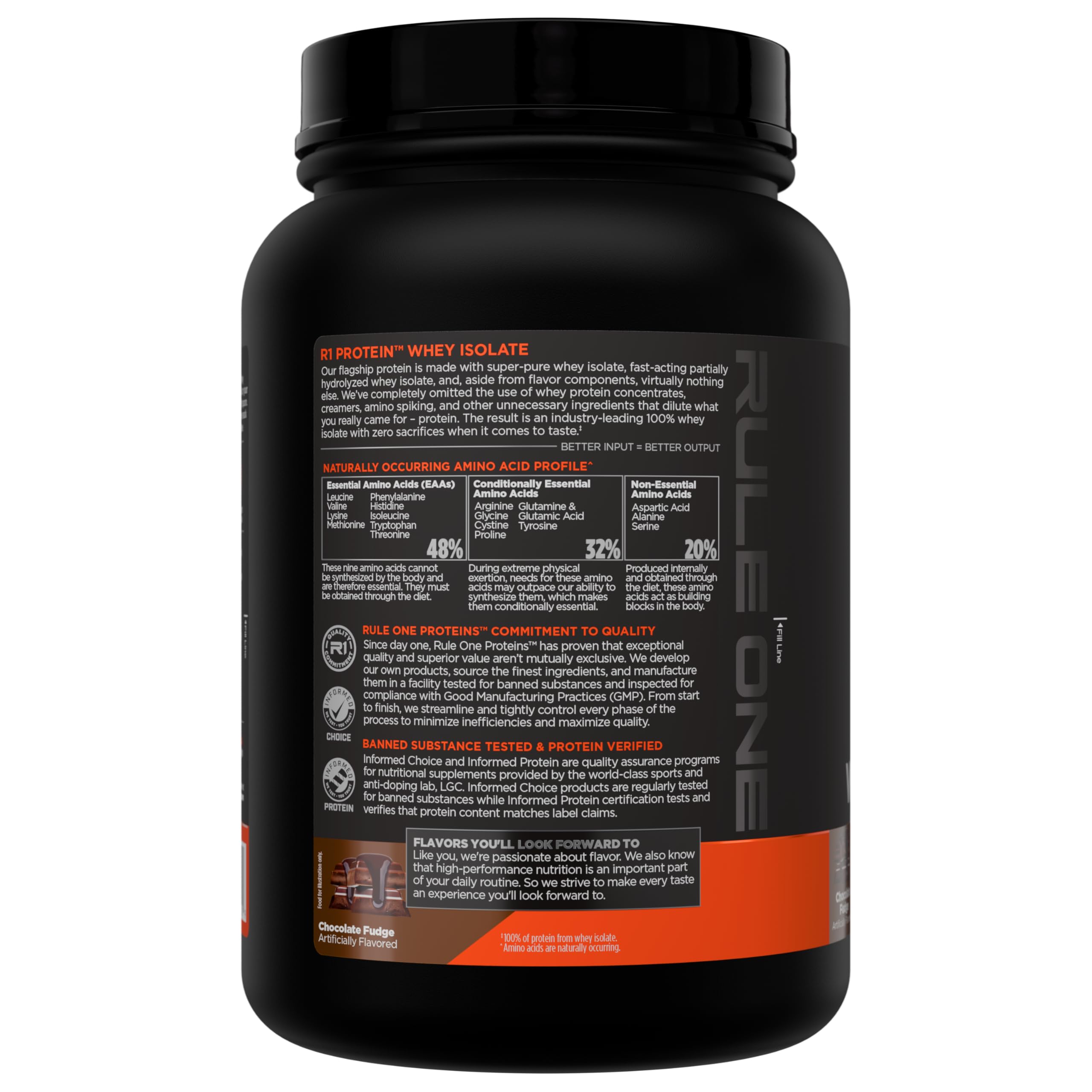 Rule 1 Proteins R1 Protein Whey Isolate, Chocolate Fudge, 21 Servings — Amazon image 3